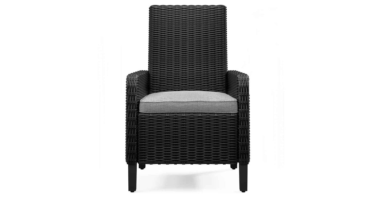 Beachcroft Black/Light Gray Outdoor Dining Table and 4 Chairs by Ashley at Eve Furniture