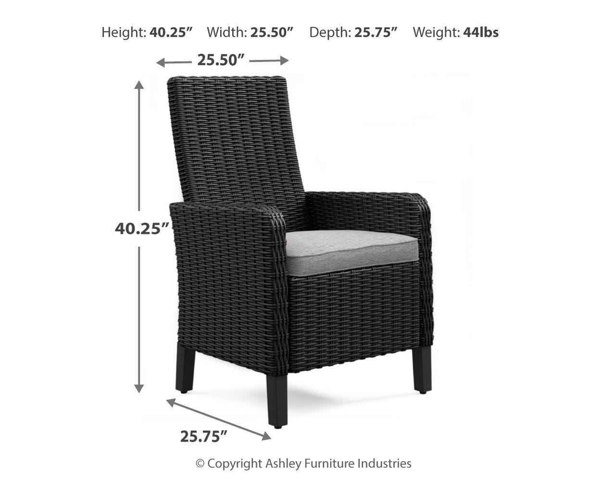 Beachcroft Black/Light Gray Outdoor Dining Table and 4 Chairs by Ashley at Eve Furniture