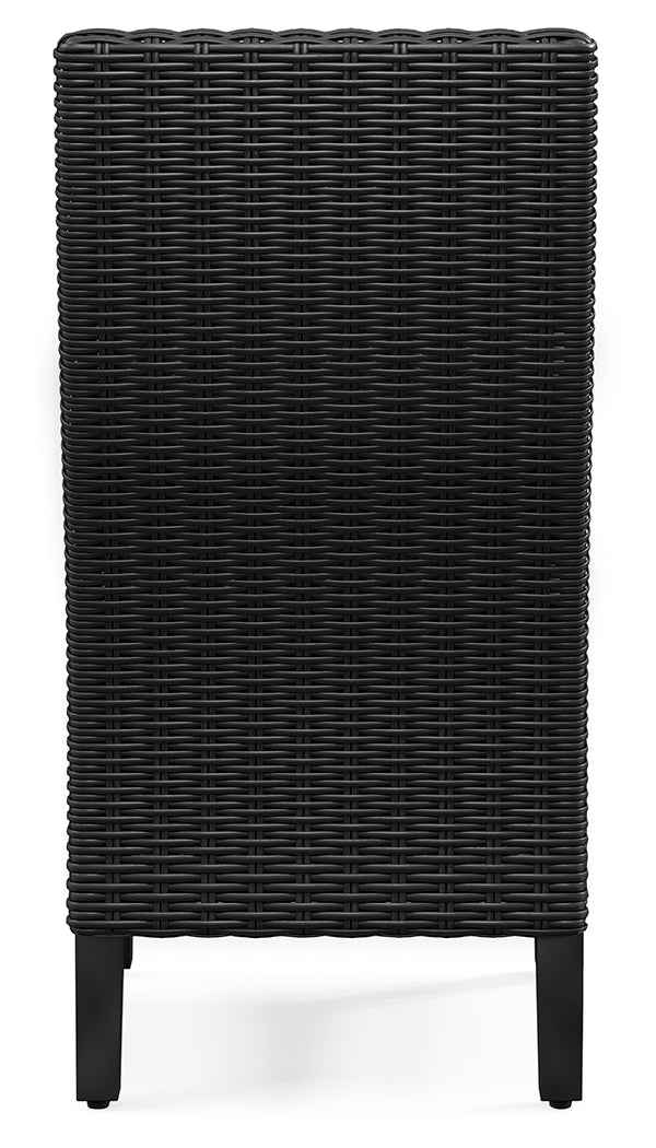 Beachcroft Black/Light Gray Outdoor Side Chair with Cushion by Ashley at Eve Furniture