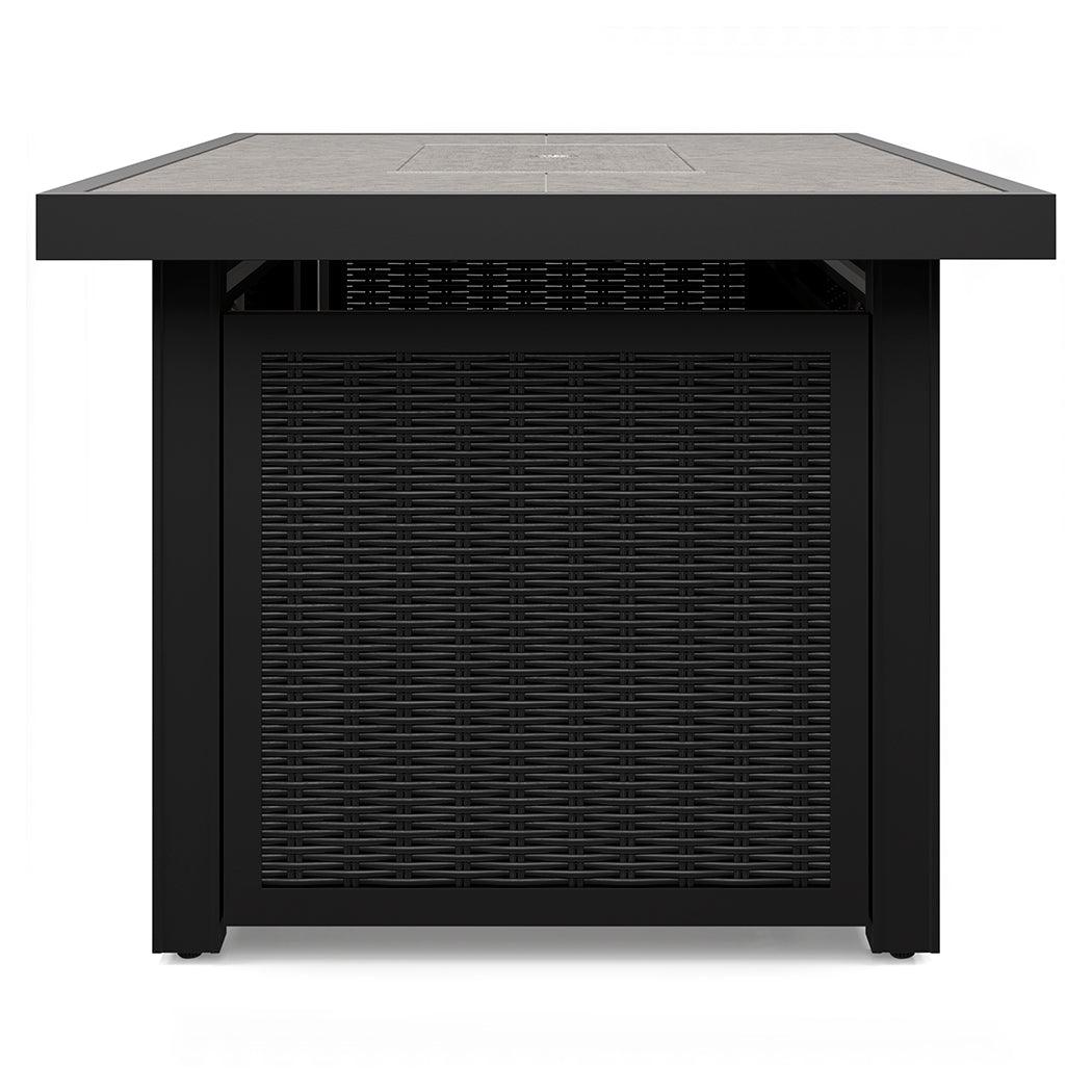 Beachcroft Black/Light Gray Outdoor Fire Pit Table by Ashley at Eve Furniture