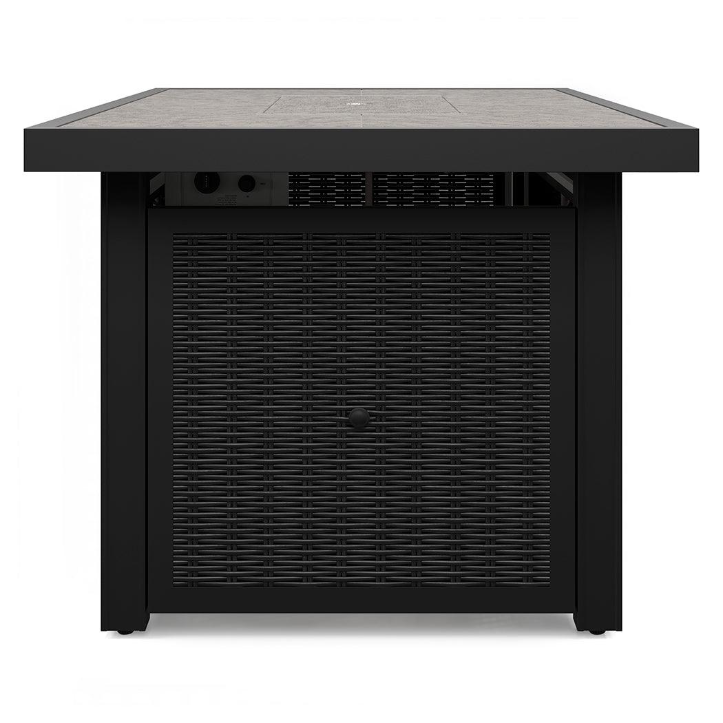 Beachcroft Black/Light Gray Outdoor Fire Pit Table by Ashley at Eve Furniture