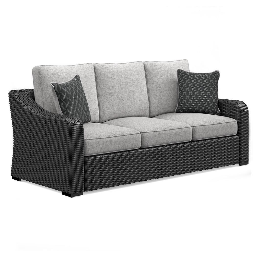 Beachcroft Black/Light Gray Outdoor Sofa by Ashley at Eve Furniture