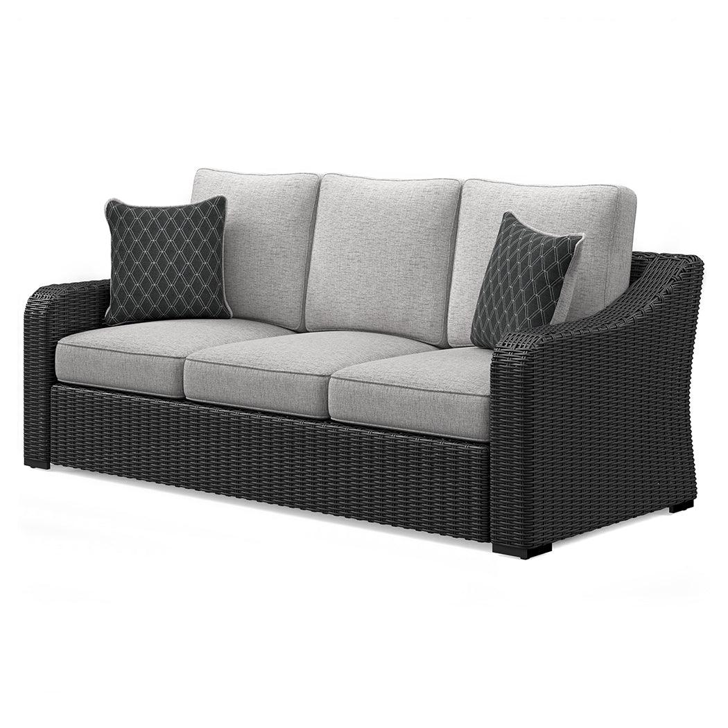 Beachcroft Black/Light Gray Outdoor Sofa by Ashley at Eve Furniture