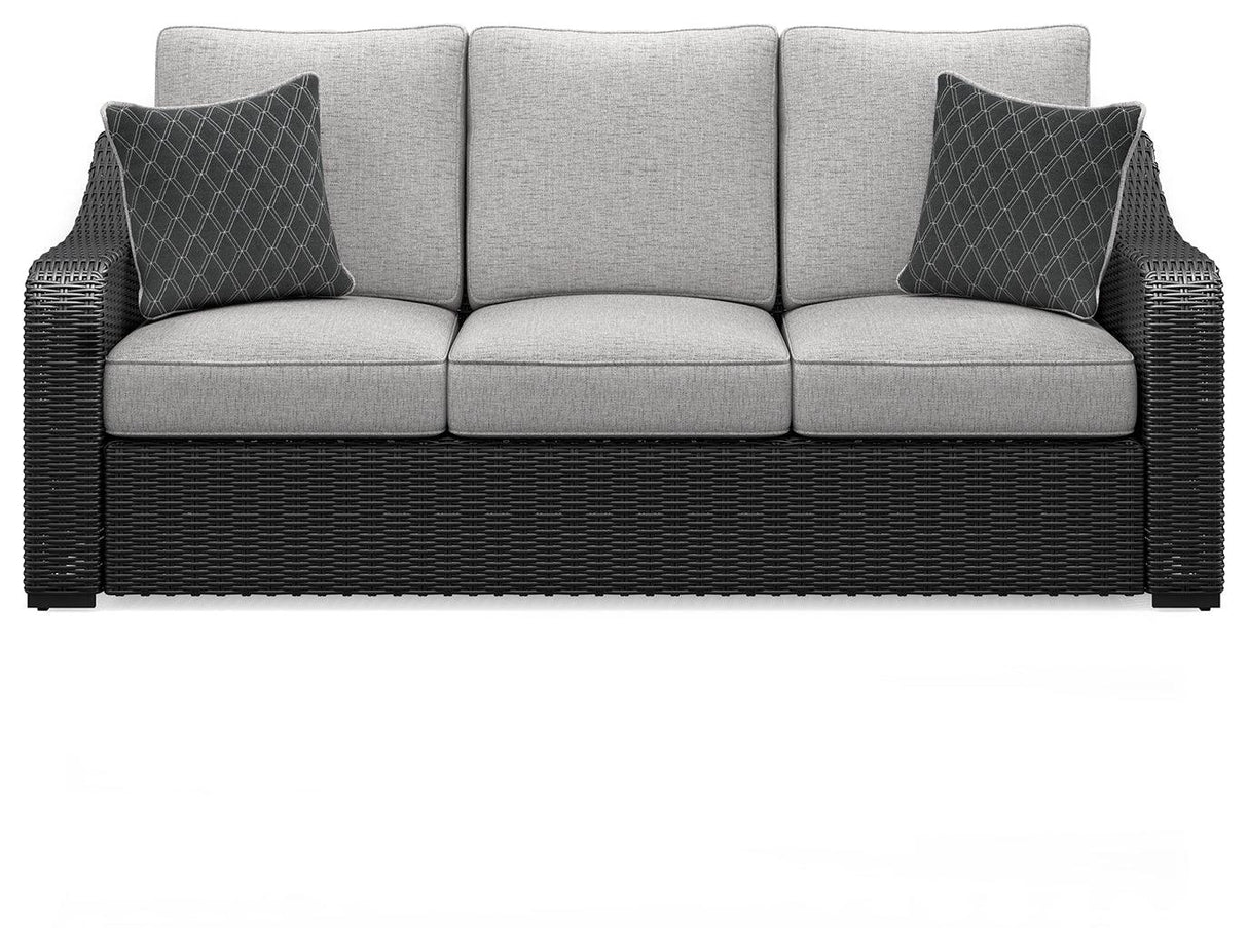 Beachcroft Black/Light Gray Outdoor Sofa by Ashley at Eve Furniture