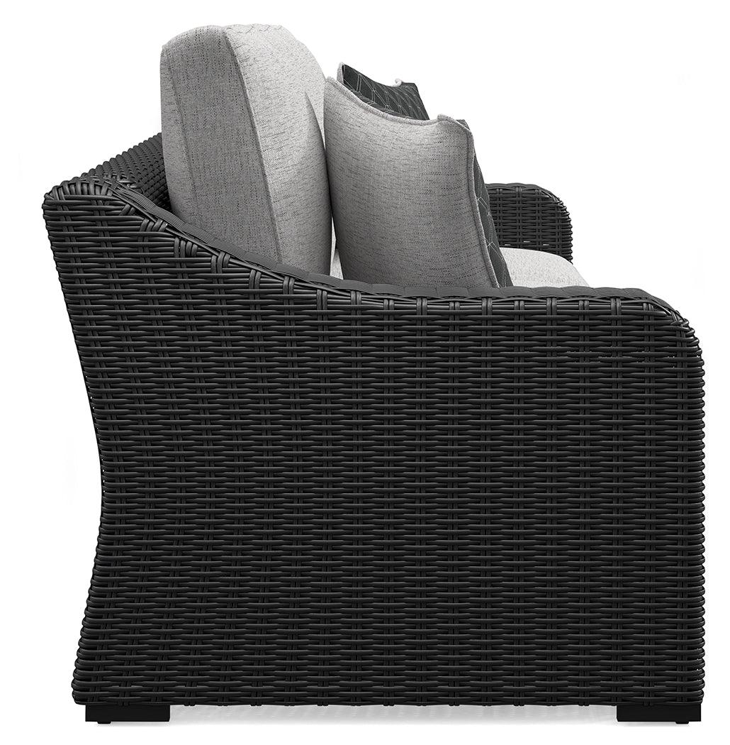 Beachcroft Black/Light Gray Outdoor Sofa by Ashley at Eve Furniture