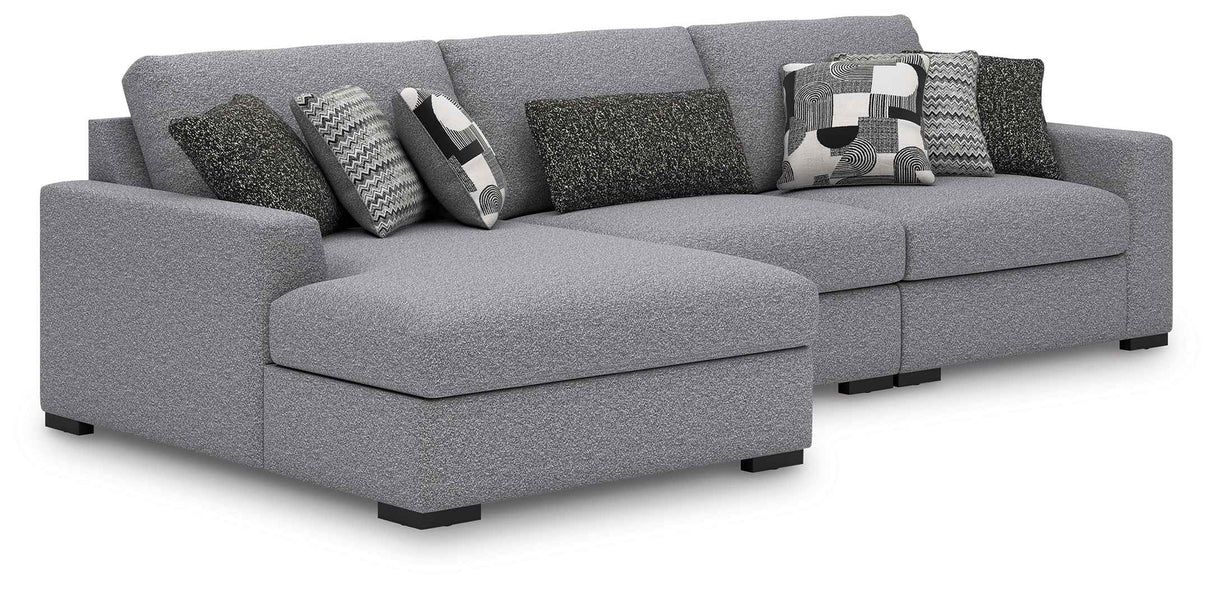 Bealton Salt and Pepper 3-Piece Sectional with LAF Chaise by Ashley at Eve Furniture