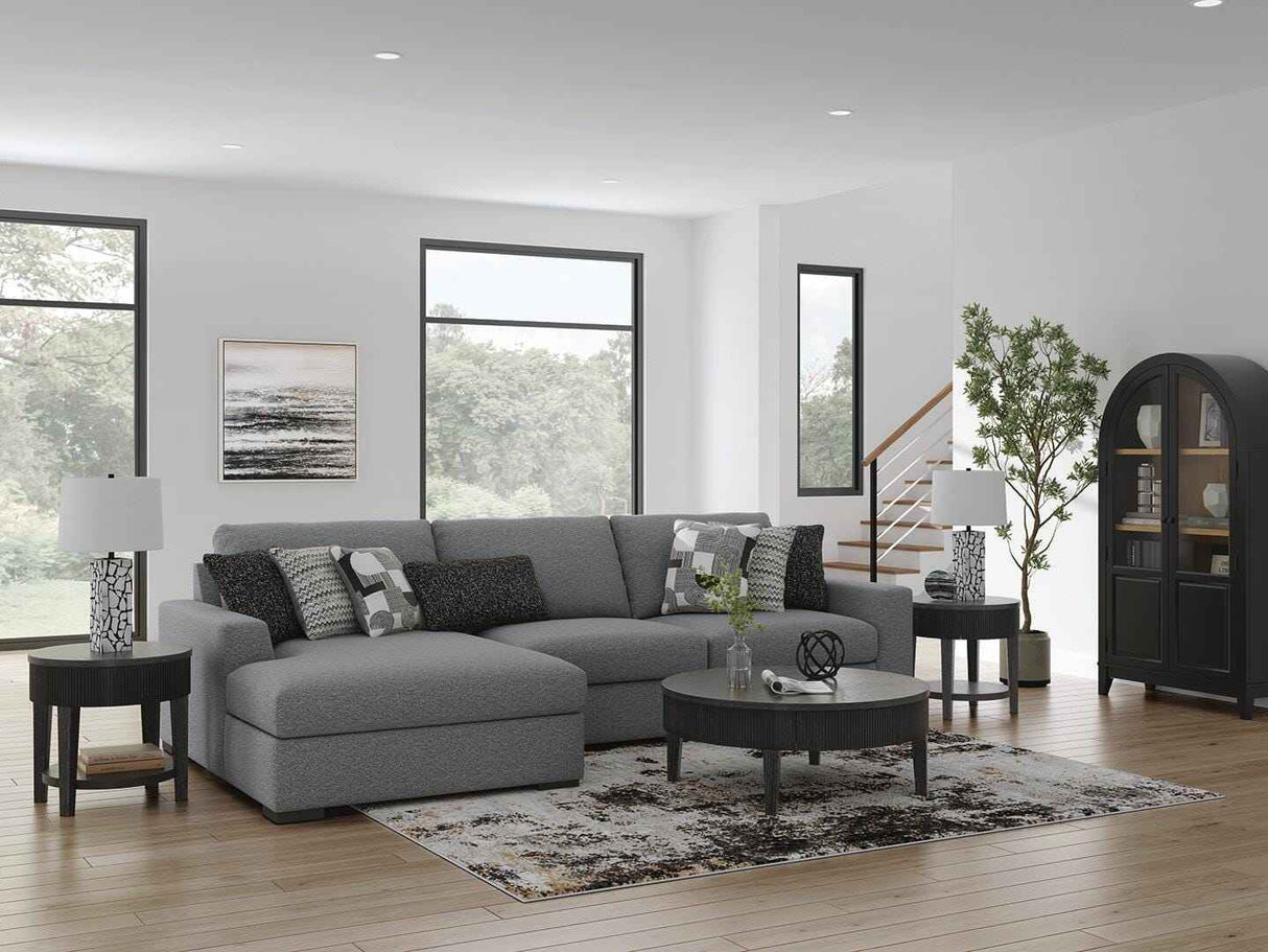 Bealton Salt and Pepper 3-Piece Sectional with LAF Chaise by Ashley at Eve Furniture