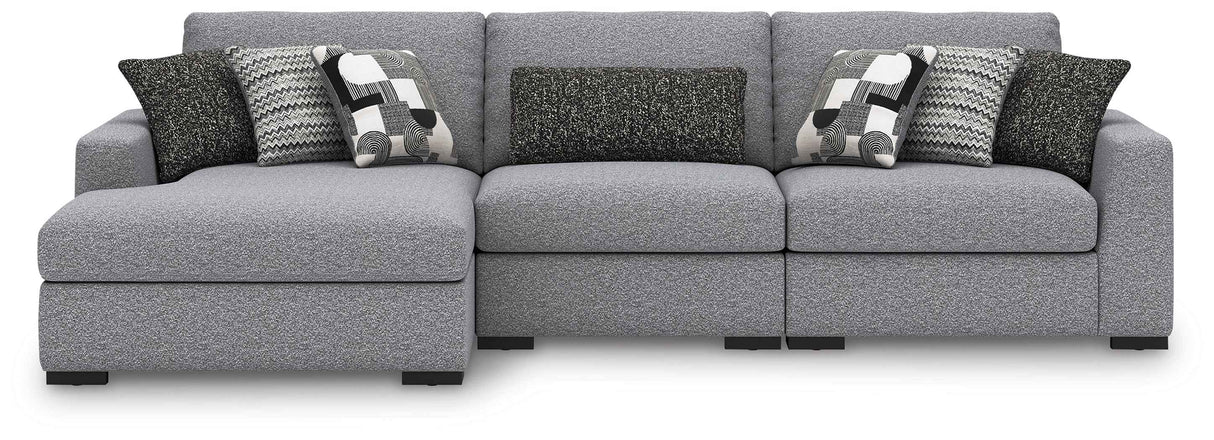 Bealton Salt and Pepper 3-Piece Sectional with LAF Chaise by Ashley at Eve Furniture