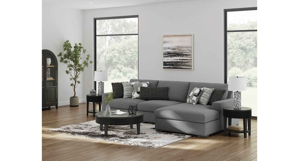 Bealton Salt and Pepper 3-Piece Sectional with RAF Chaise by Ashley at Eve Furniture