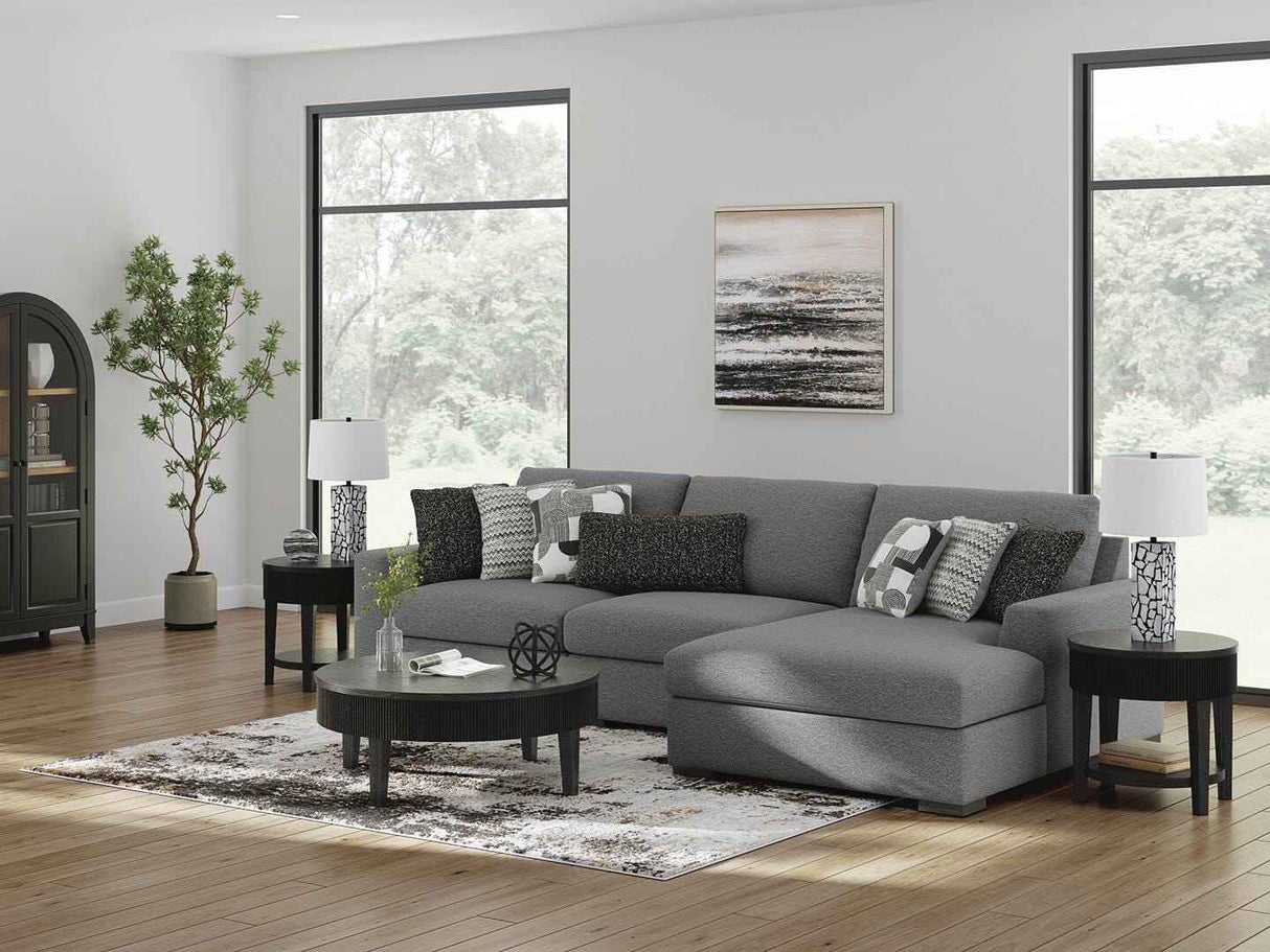 Bealton Salt and Pepper 3-Piece Sectional with RAF Chaise by Ashley at Eve Furniture