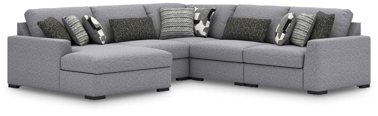 Bealton Salt and Pepper 5-Piece Sectional with LAF Chaise by Ashley at Eve Furniture