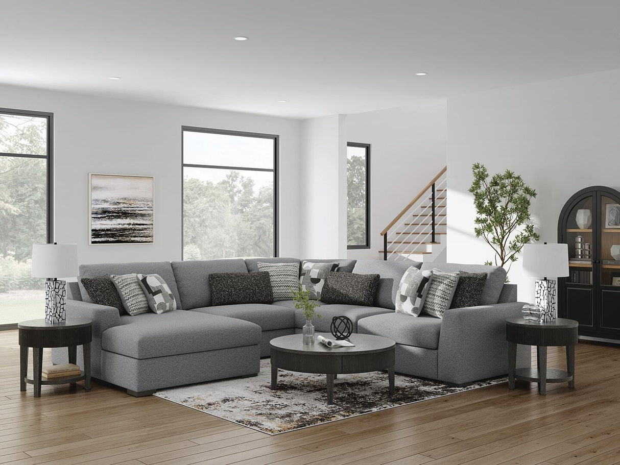 Bealton Salt and Pepper 5-Piece Sectional with LAF Chaise
