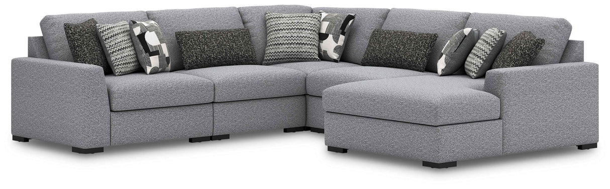 Bealton Salt and Pepper 5-Piece Sectional with RAF Chaise by Ashley at Eve Furniture