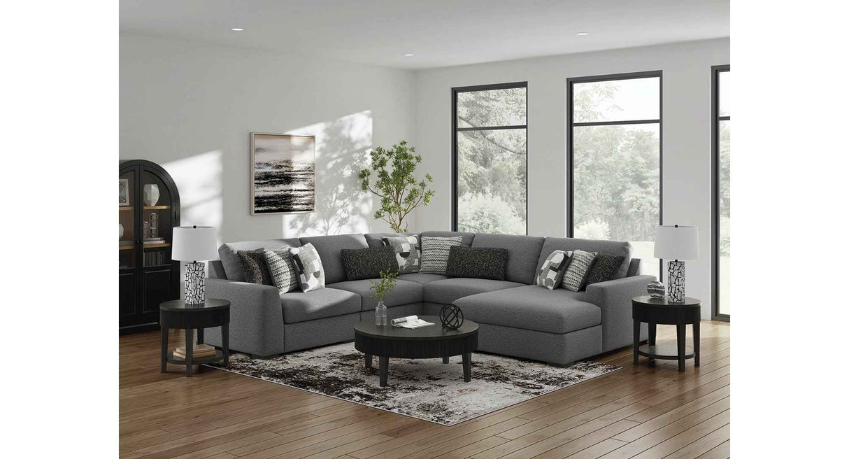 Bealton Salt and Pepper 5-Piece Sectional with RAF Chaise by Ashley at Eve Furniture