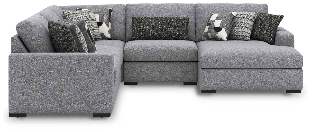 Bealton Salt and Pepper 5-Piece Sectional with RAF Chaise by Ashley at Eve Furniture