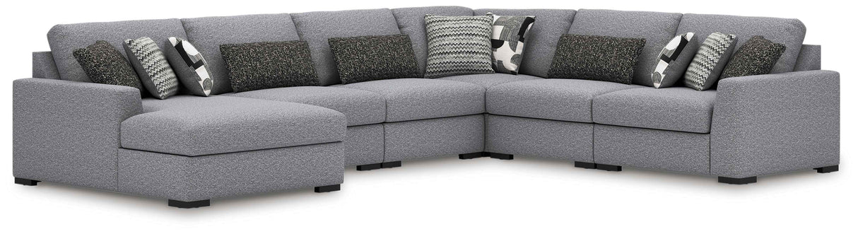 Bealton Salt and Pepper 6-Piece Sectional with LAF Chaise by Ashley at Eve Furniture