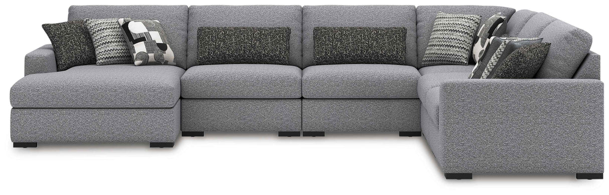 Bealton Salt and Pepper 6-Piece Sectional with LAF Chaise by Ashley at Eve Furniture