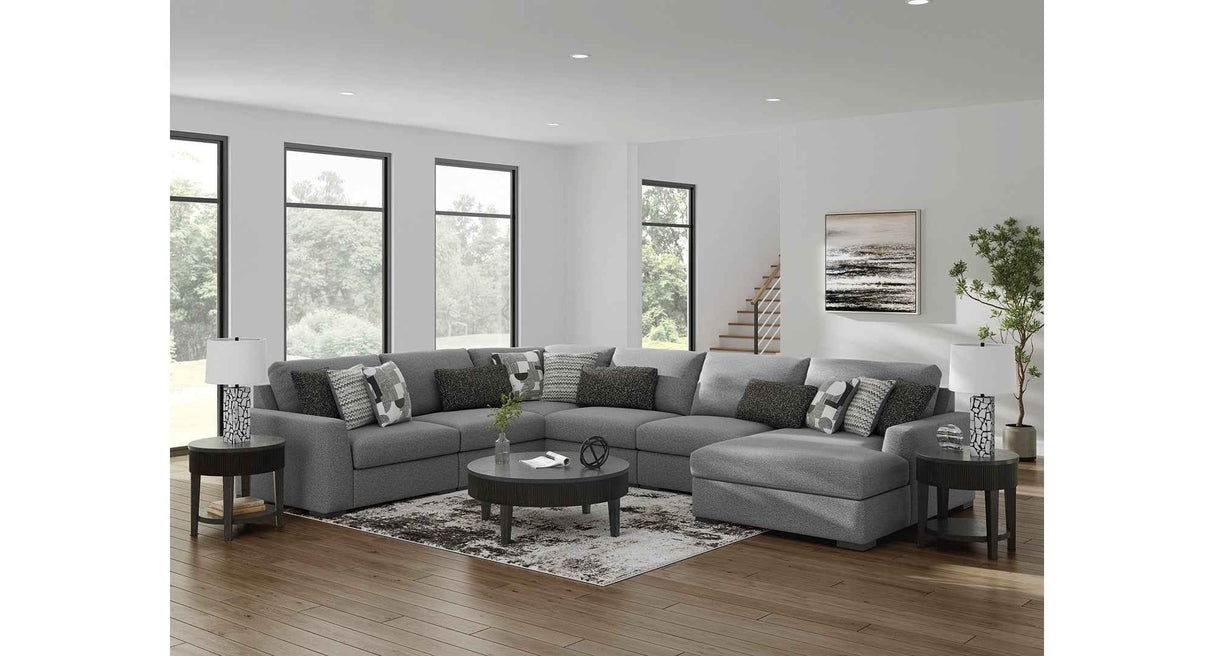 Bealton Salt and Pepper 6-Piece Sectional with RAF Chaise by Ashley at Eve Furniture