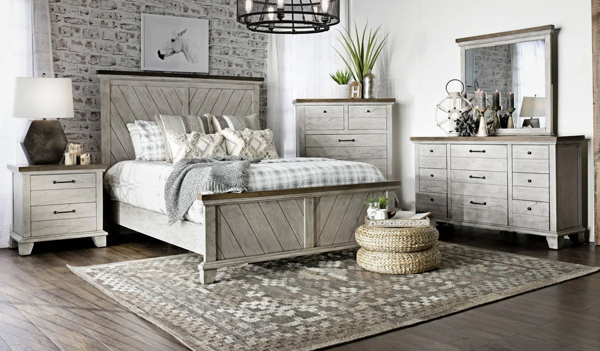 Bear Creek White/Smoke Bedroom Set by Steve Silver at Eve Furniture