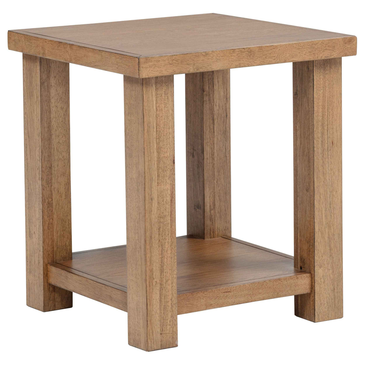 Beasley Golden Oak Square Wood End Side Table With Shelf by Coaster at Eve Furniture