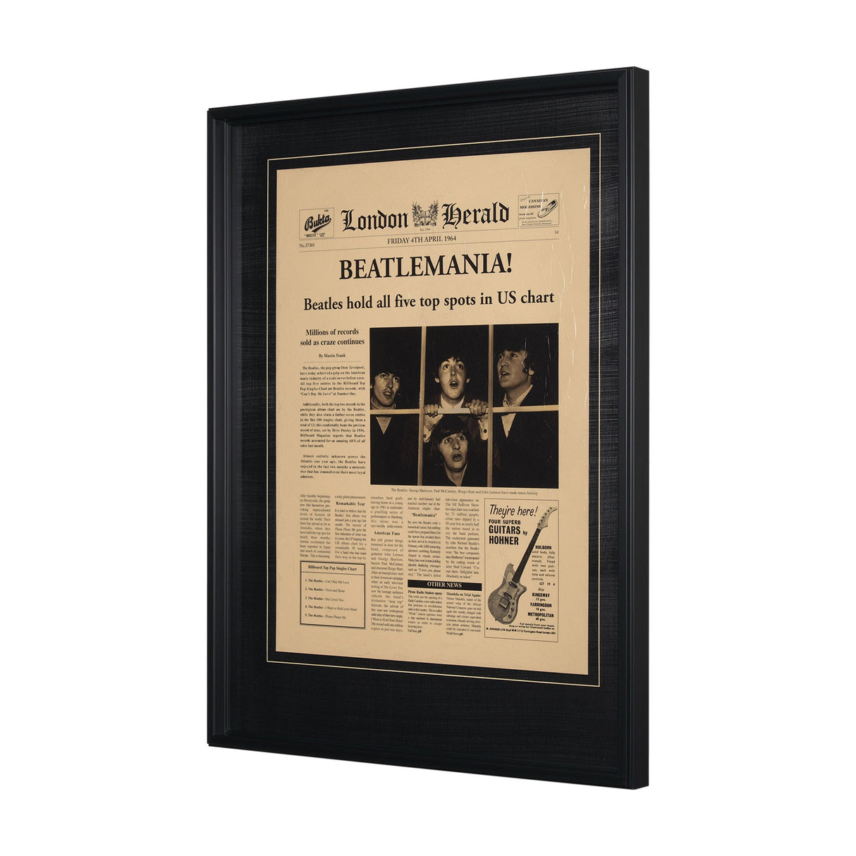 Beatlemania! by The Vintage Collection a Hand Embellished Framed Art Print Matted under Glass by Mercana at Eve Furniture