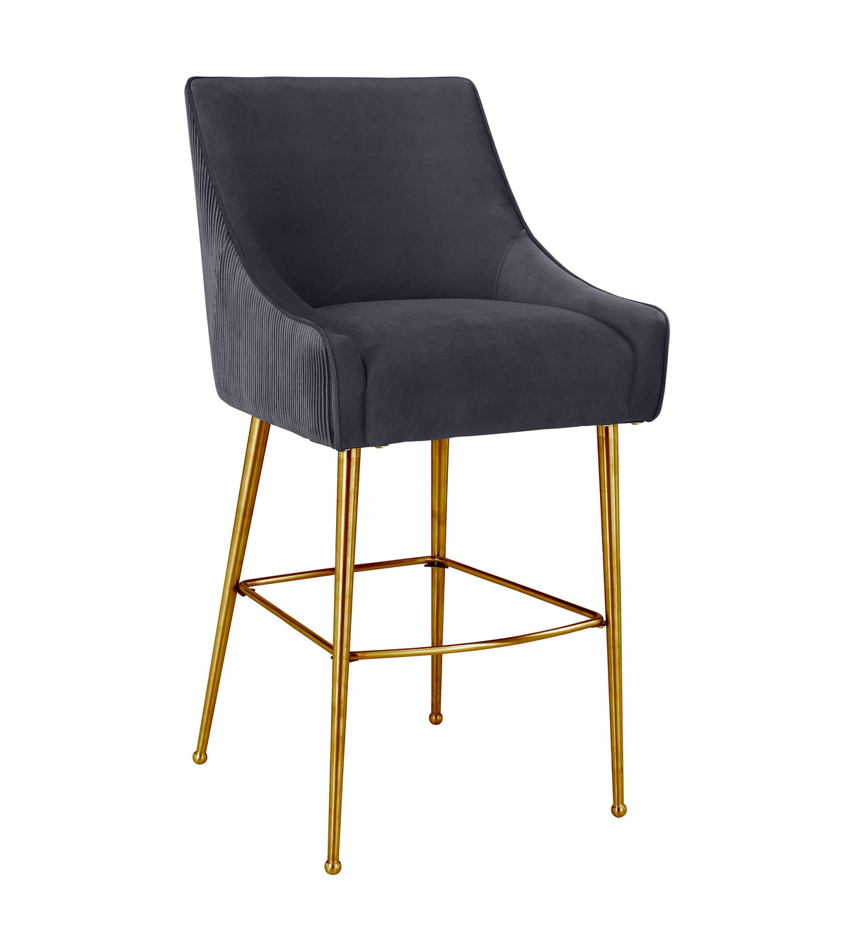 Beatrix Pleated Velvet Stool by TOV Furniture at Eve Furniture