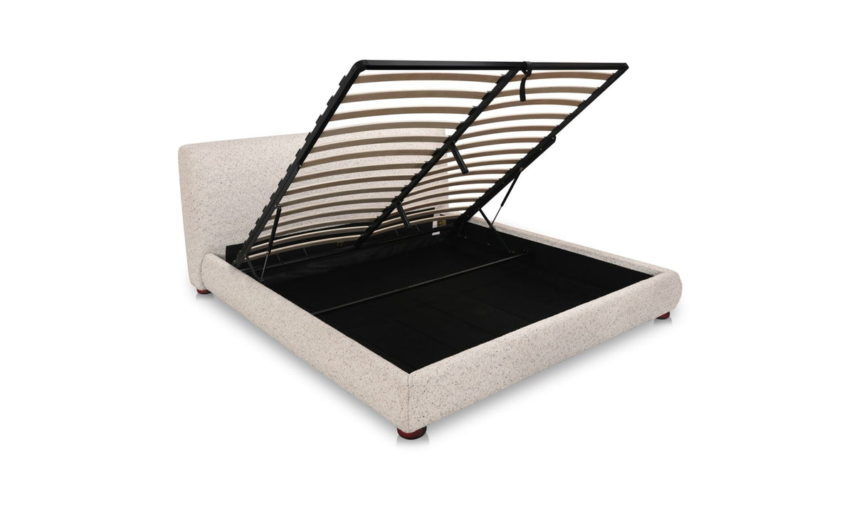 Beau King Storage Bed Speckled Light Grey by Moe's Home at Eve Furniture