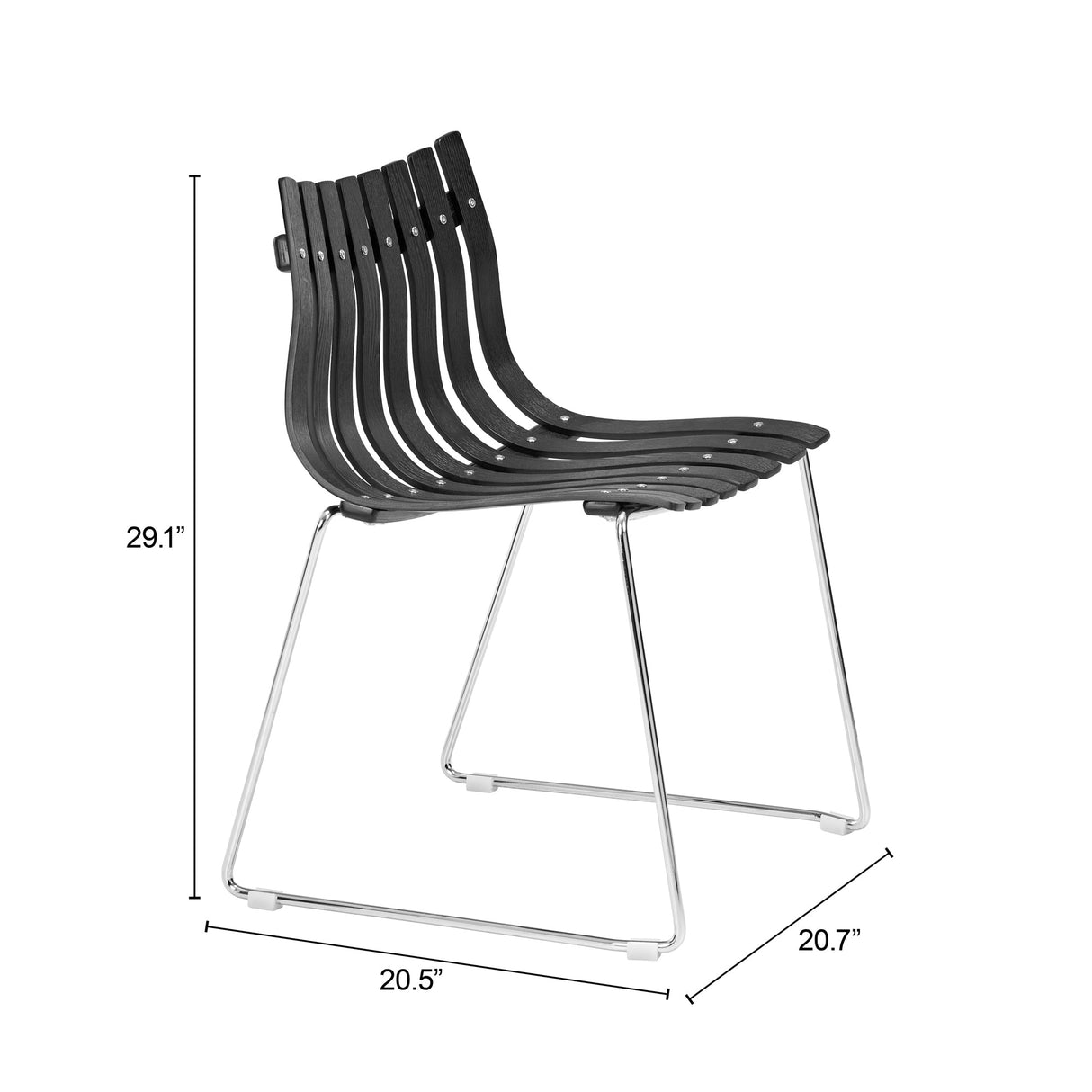 Beaufort Black Dining Chair (Set of 2) by Zuomod at Eve Furniture
