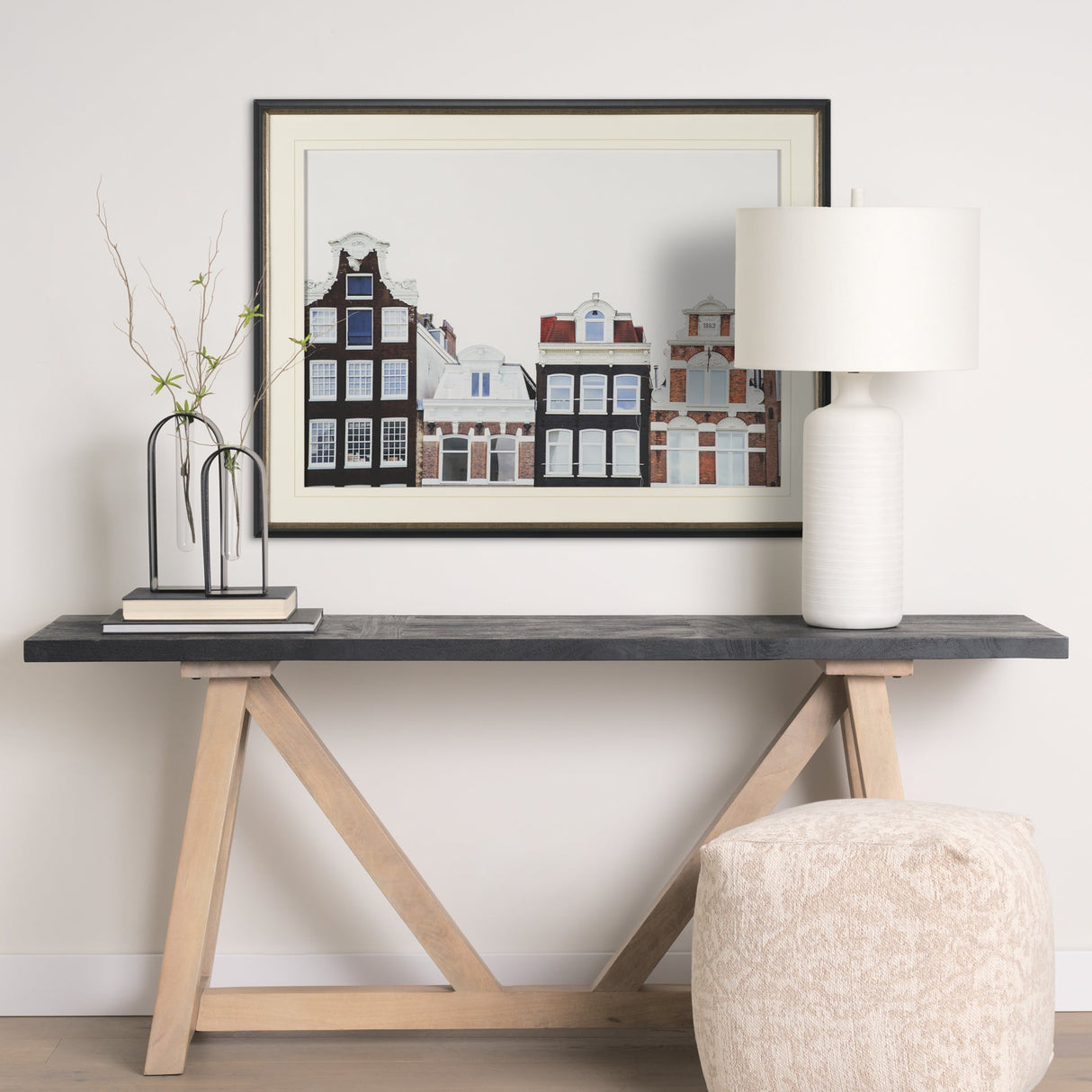 Beautiful Buildings by Irene Sucocki Framed Art Print Matted under Glass by Mercana at Eve Furniture