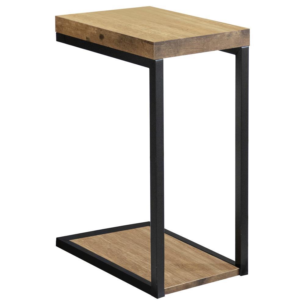 Beck Black and Antique Nutmeg C-Shape Snack Table by Coaster at Eve Furniture