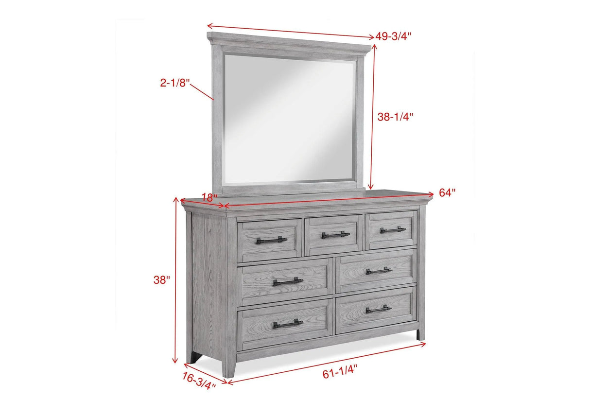 Beckett Rustic Gray Dresser Mirror by Crown Mark at Eve Furniture