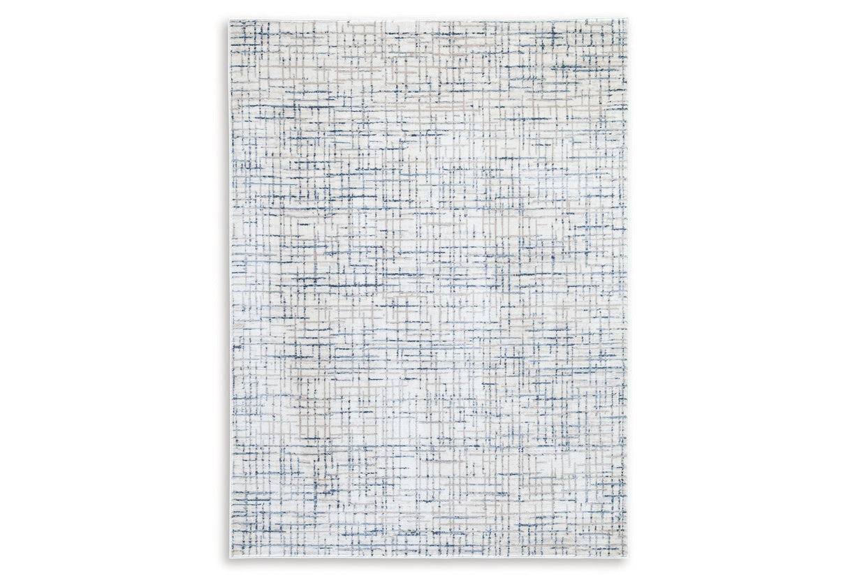 Beckfille Blue/Gray/Cream 5' x 7' Rug by Ashley at Eve Furniture