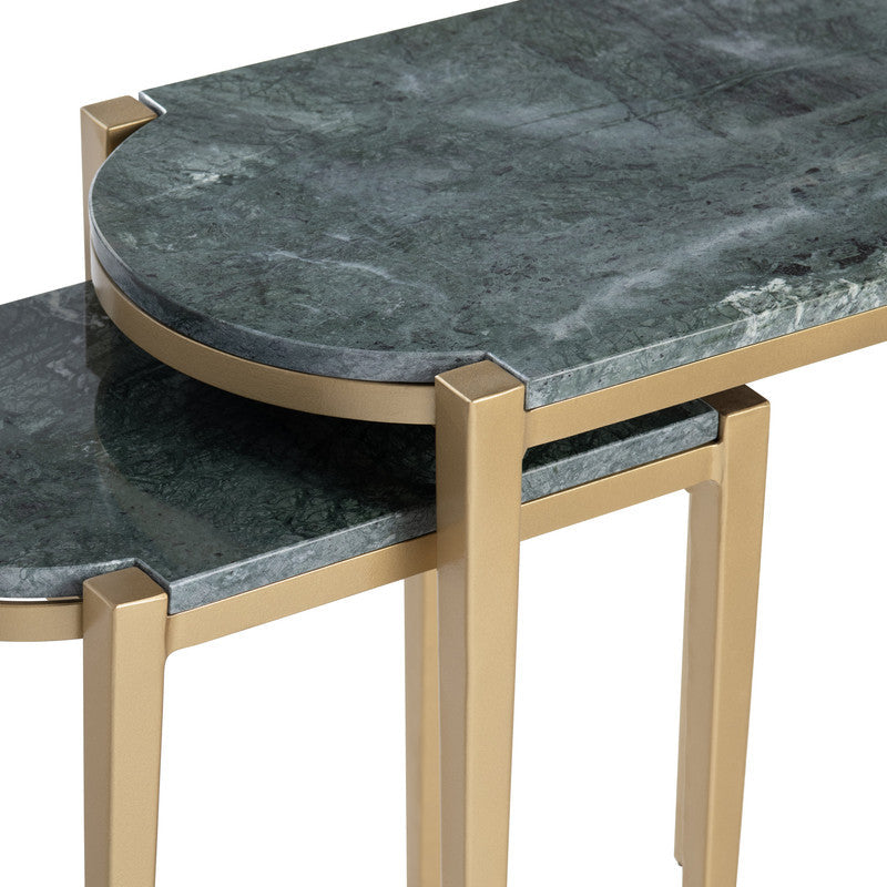 Beckham Green/Gold 2-Piece Nested Accent Tables by Crestview at Eve Furniture