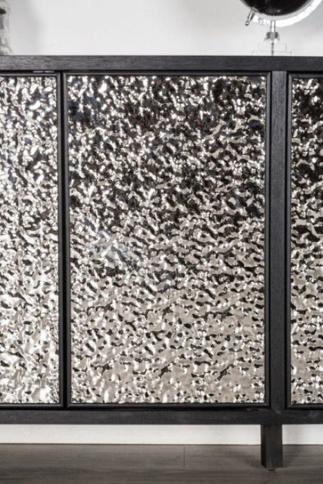 Beckham Weathered Black/Silver 4-Door Cabinet by Furniture of America at Eve Furniture