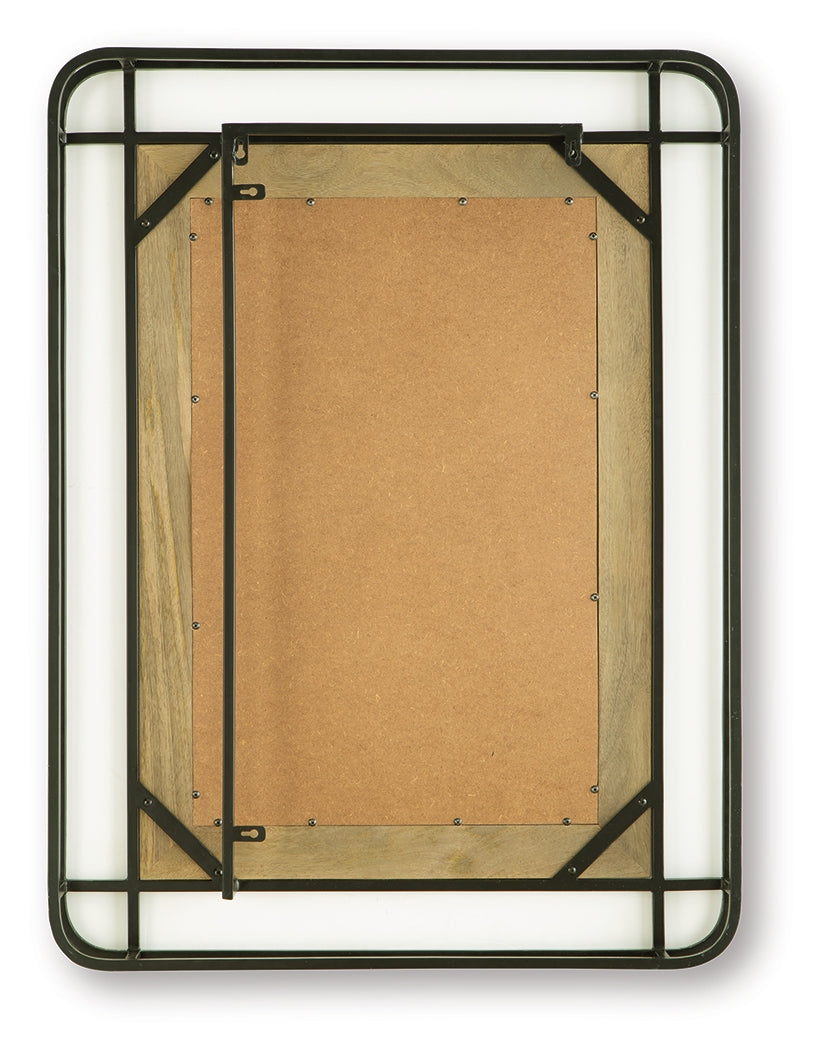 Beelman Black/Brown Accent Mirror by ASHLEY FURNITURE at Eve Furniture