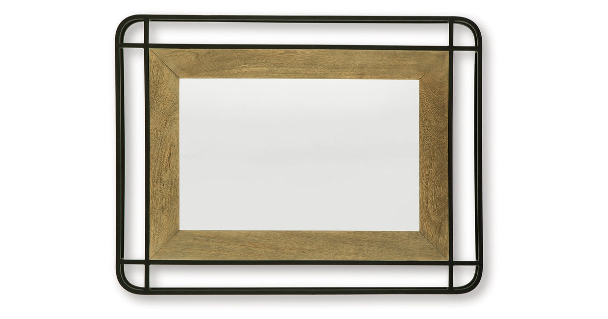 Beelman Black/Brown Accent Mirror by ASHLEY FURNITURE at Eve Furniture