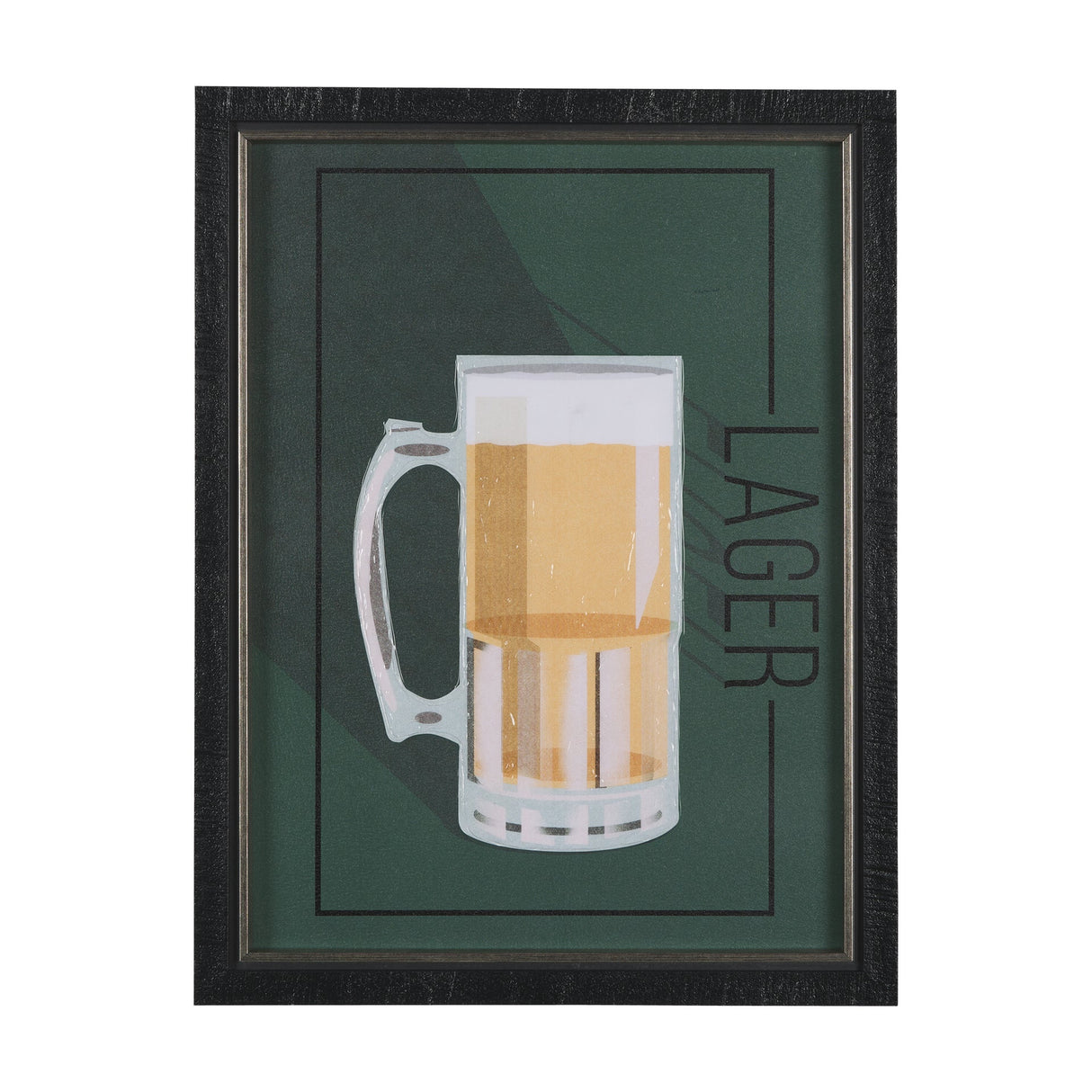 Beer Poster Lager by Mercana Studio a Hand Embellished Textured Framed Art Print by Mercana at Eve Furniture