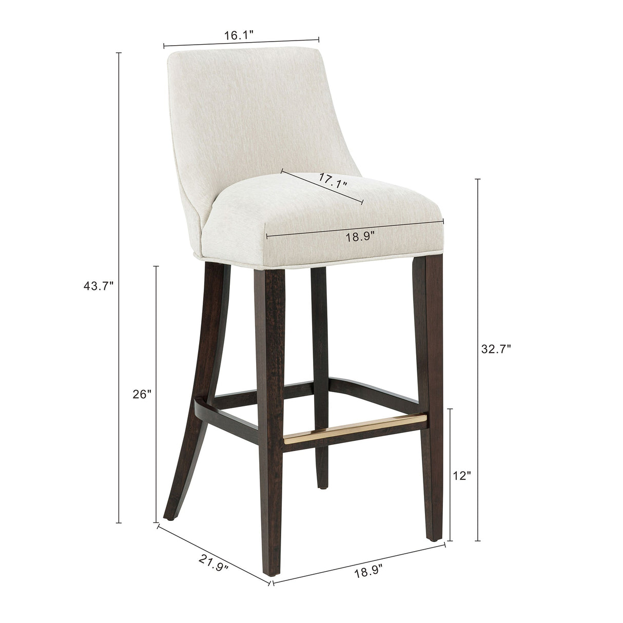 Beever Barstool in Cream by Manhattan Comfort at Eve Furniture
