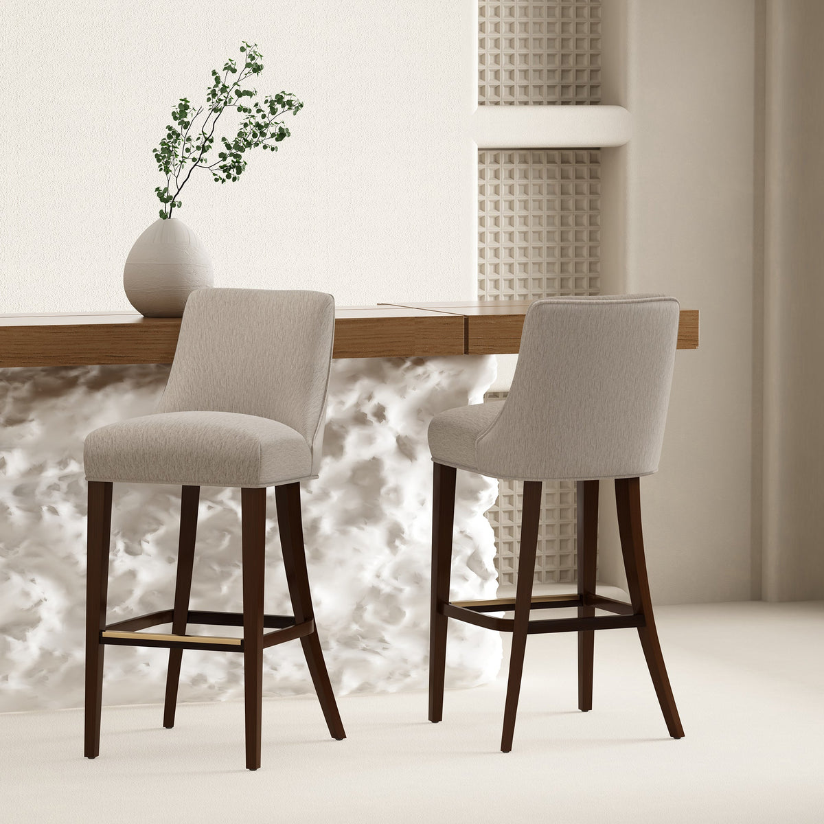 Beever Barstool in Taupe (set of 2) by Manhattan Comfort at Eve Furniture
