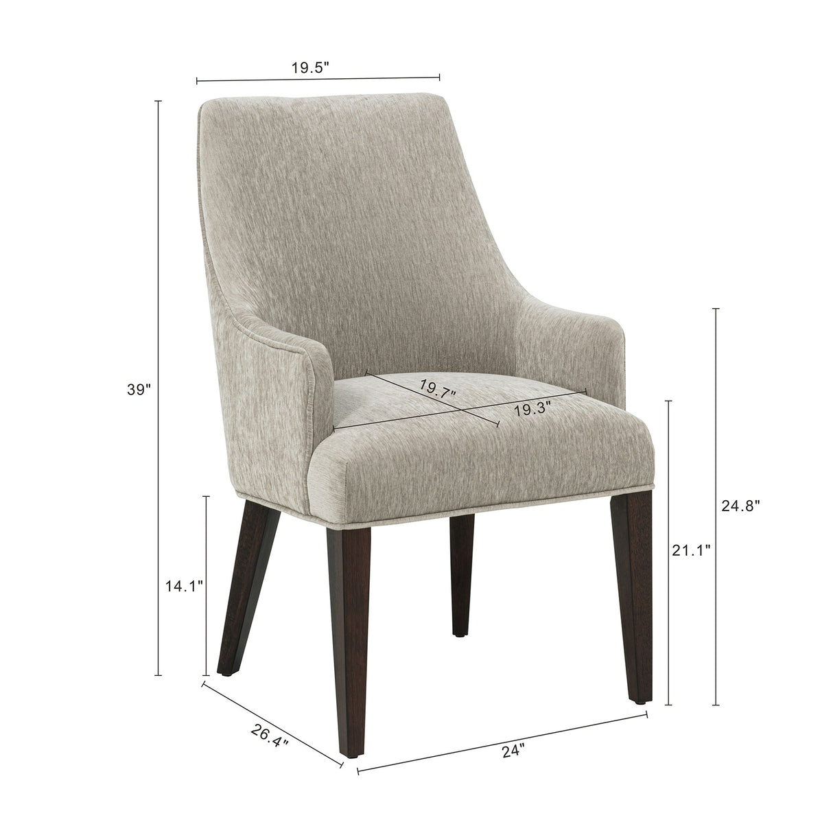 Beever Dining Armchair in Taupe (set of 2) by Manhattan Comfort at Eve Furniture