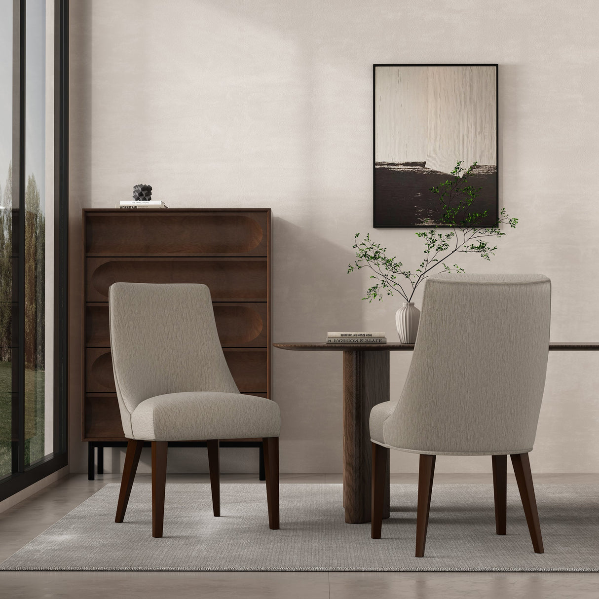 Beever Dining Chair in Taupe (set of 2) by Manhattan Comfort at Eve Furniture