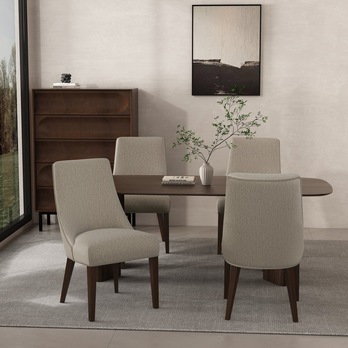 Beever Dining Chair in Taupe (set of 4) by Manhattan Comfort at Eve Furniture