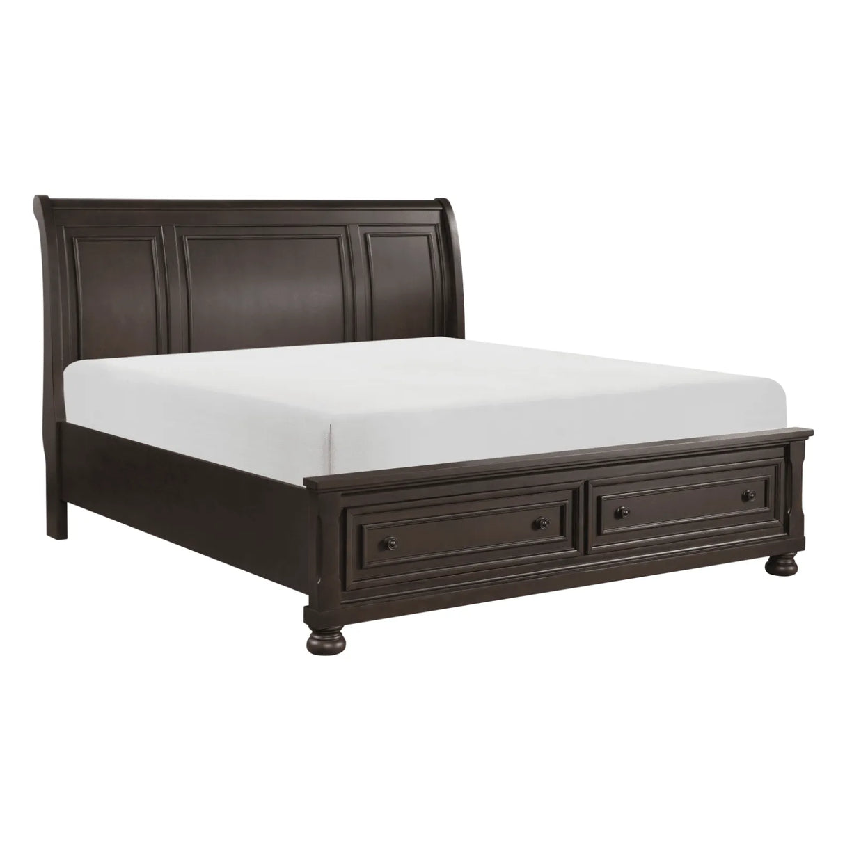Begonia Grayish Brown Queen Sleigh Storage Platform Bed by Homelegance at Eve Furniture
