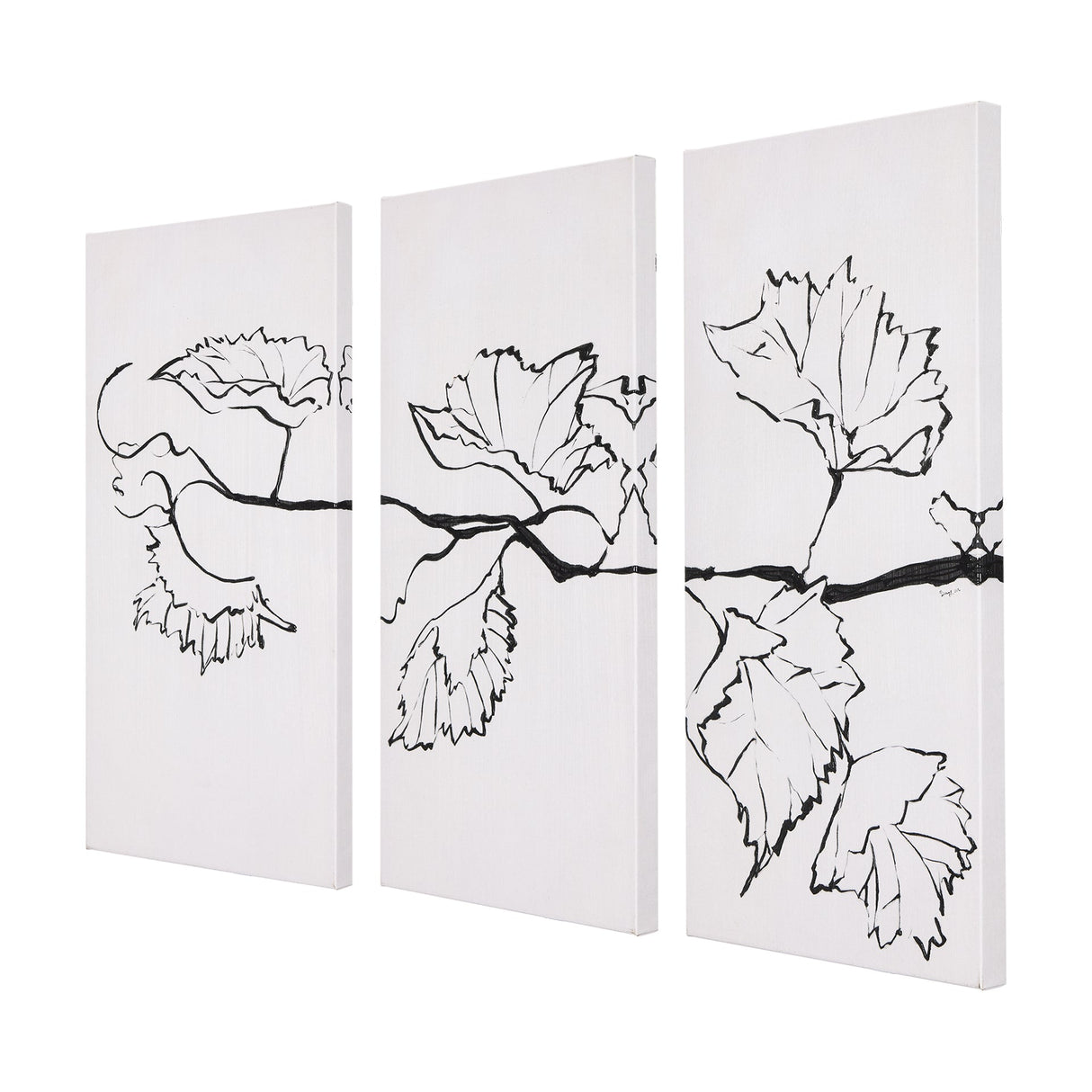 Begonia Vine (Left) by Mercana Studio a Hand Embellished Textured Canvas by Mercana at Eve Furniture