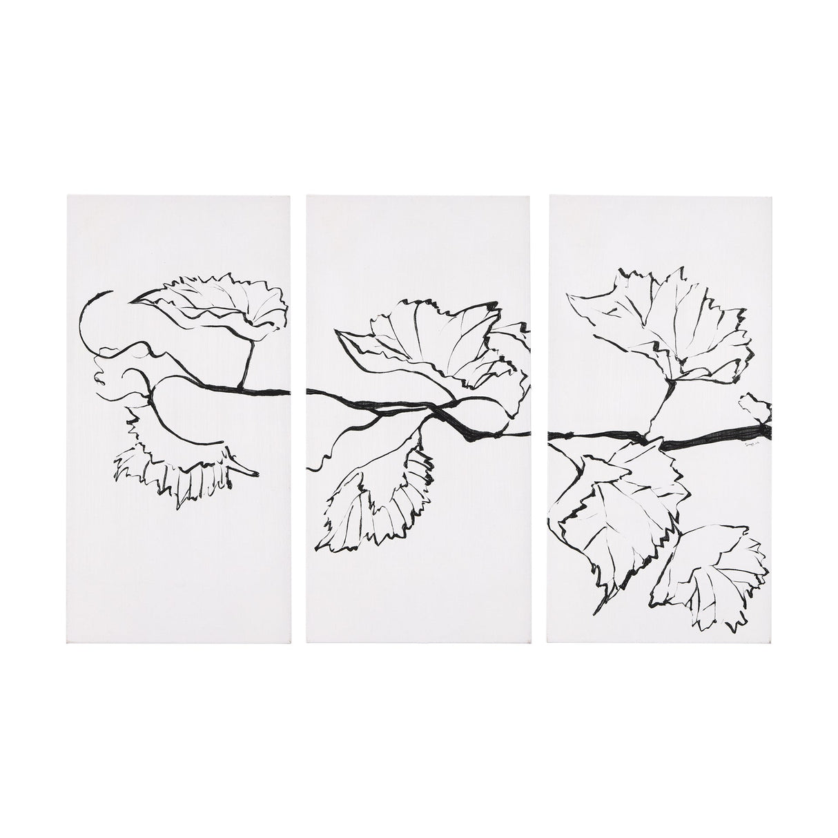 Begonia Vine (Left) by Mercana Studio a Hand Embellished Textured Canvas by Mercana at Eve Furniture