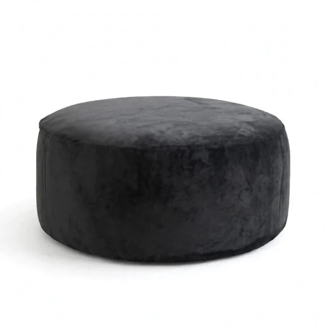 Behold Black Round Ottoman by Happy Homes at Eve Furniture