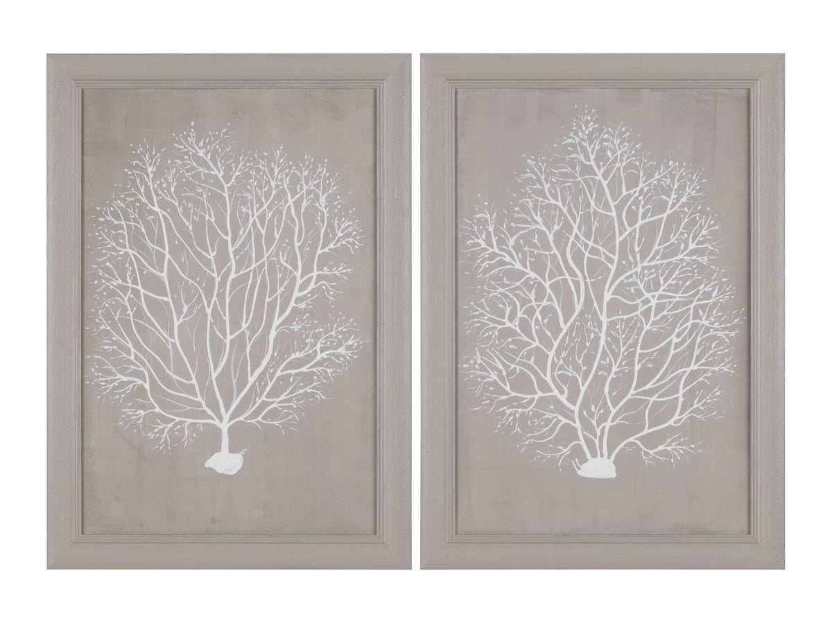 Beige Corals Brown/White Canvas by Crestview at Eve Furniture