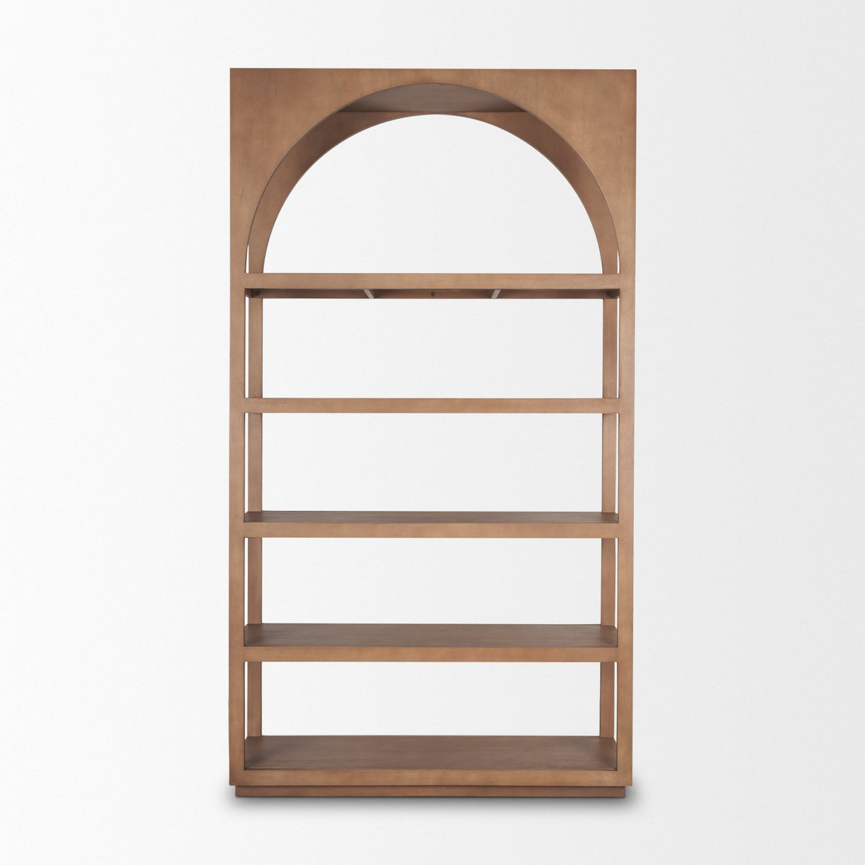 Bela Arched Shelving Unit Medium Brown Wood by Mercana at Eve Furniture