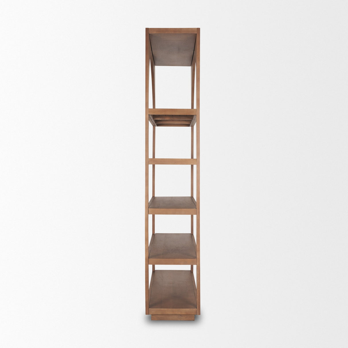 Bela Arched Shelving Unit Medium Brown Wood by Mercana at Eve Furniture