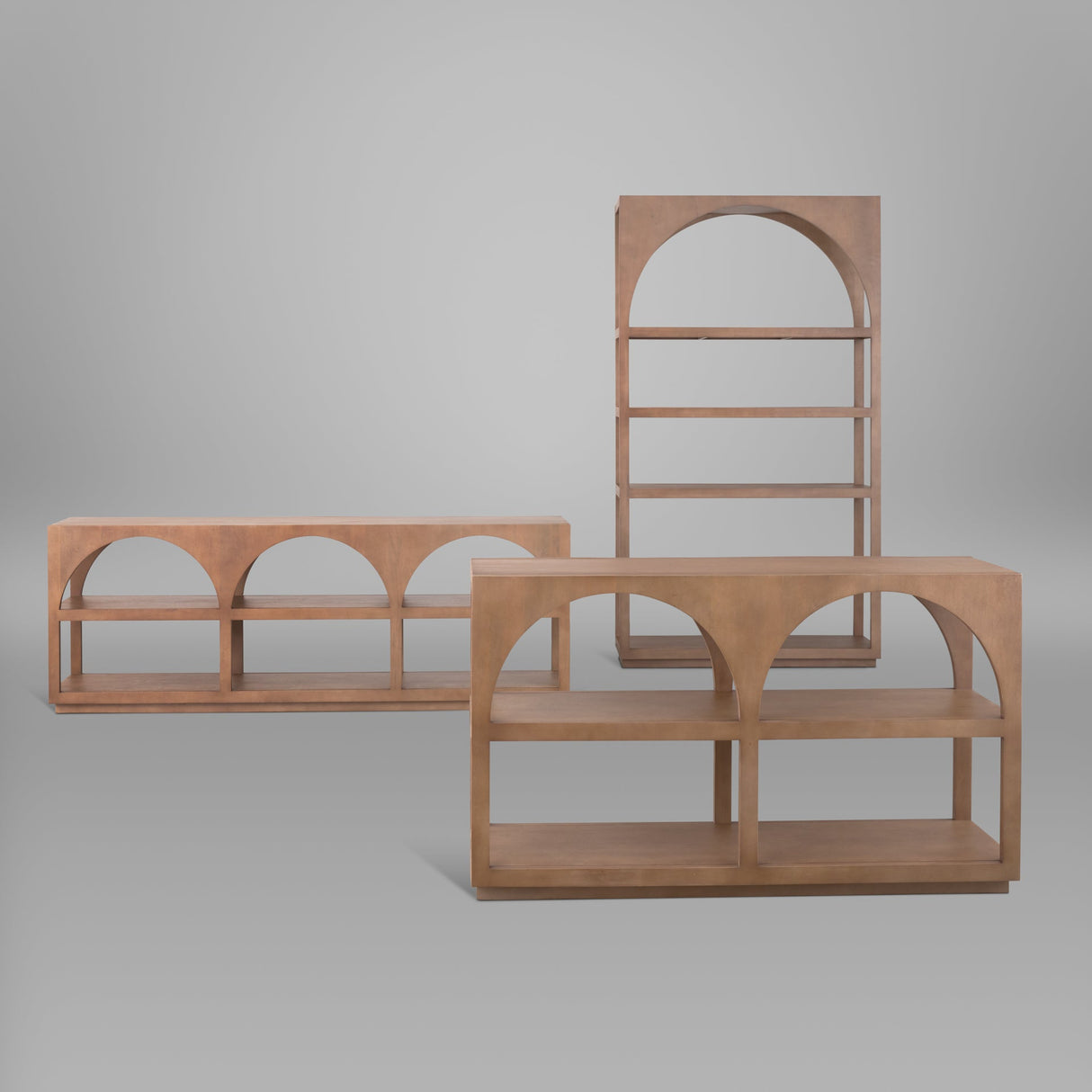 Bela Large Medium Brown Wood Arched Console Table by Mercana at Eve Furniture